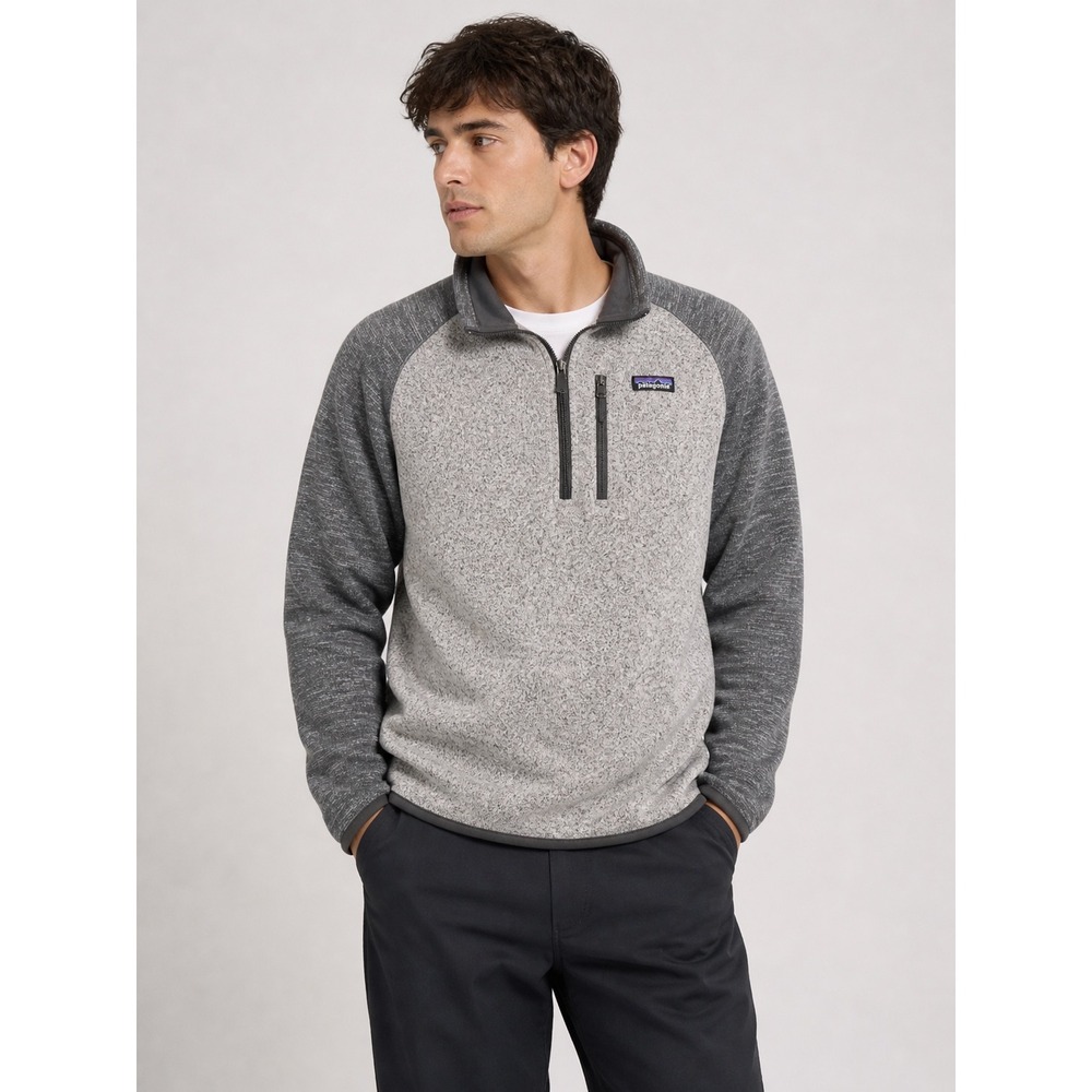 Patagonia Better Sweater 1/4 Zip‎ Fleece Pullover Mens Large Grey 25523